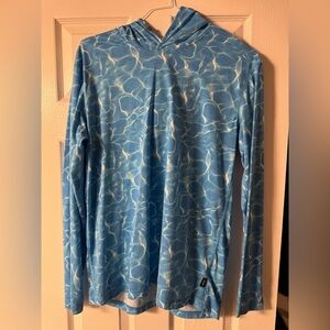 Water Pattern Long Sleeve Shirt With Hoodie